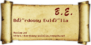Bárdossy Eulália névjegykártya